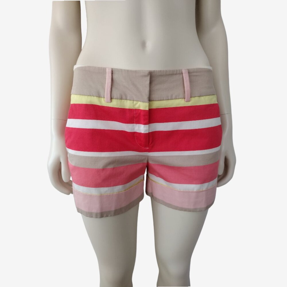 7th Avenue NY & Co Stripped Multicolored Mid Rise Summer Shorts Size 4